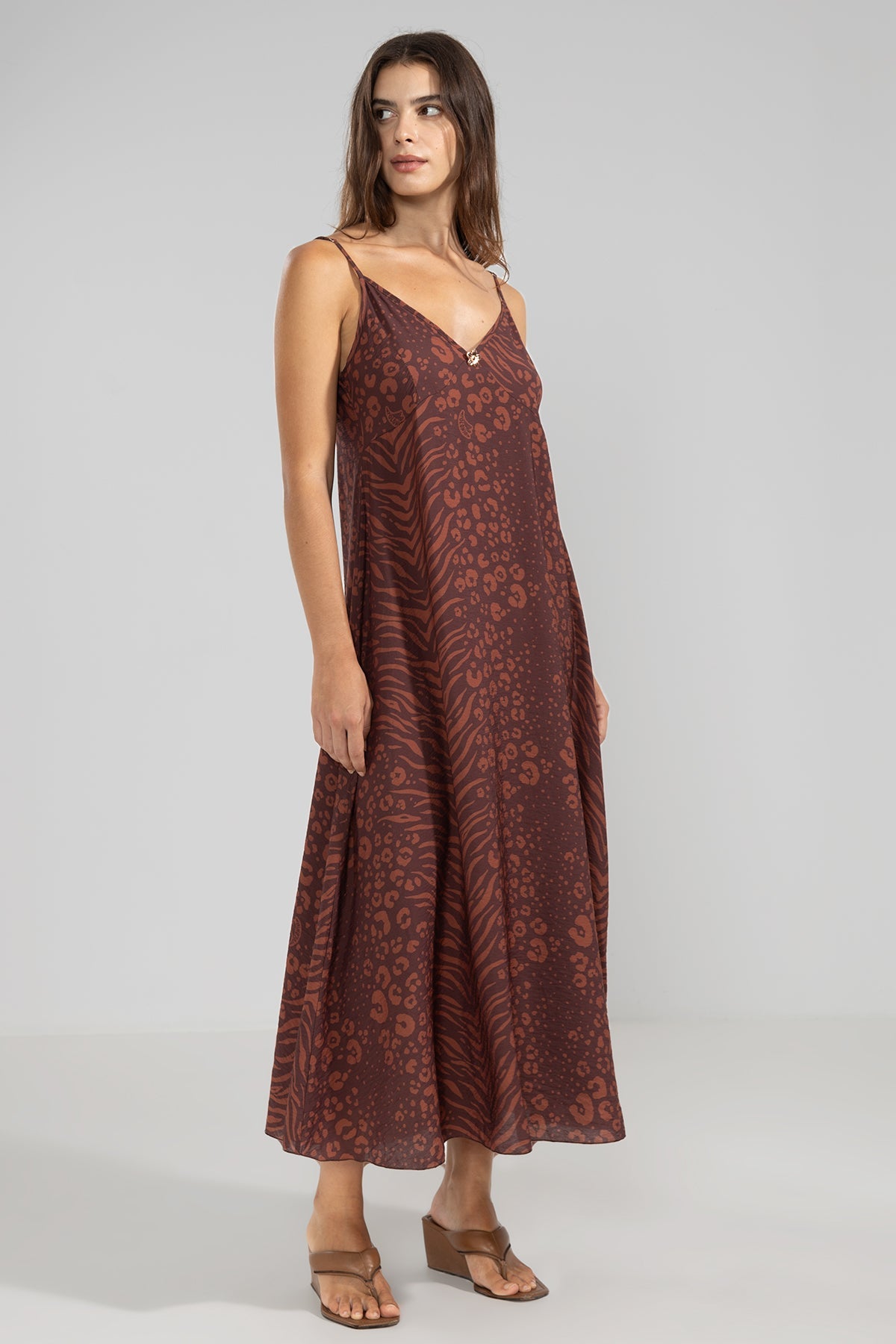 Vestido Flo Feline Chocolate - Polonio Uruguay