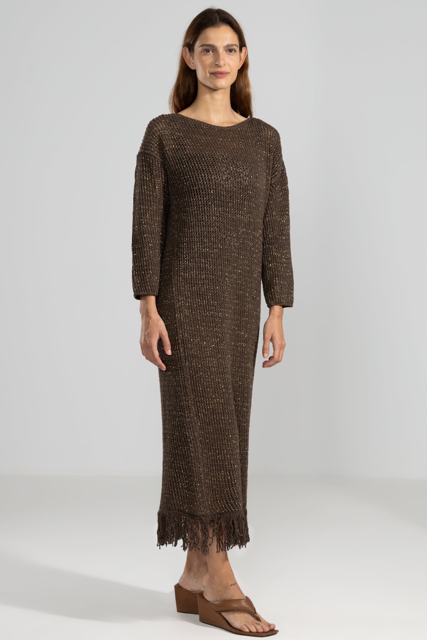 Vestido Fringes Choco - Polonio Uruguay