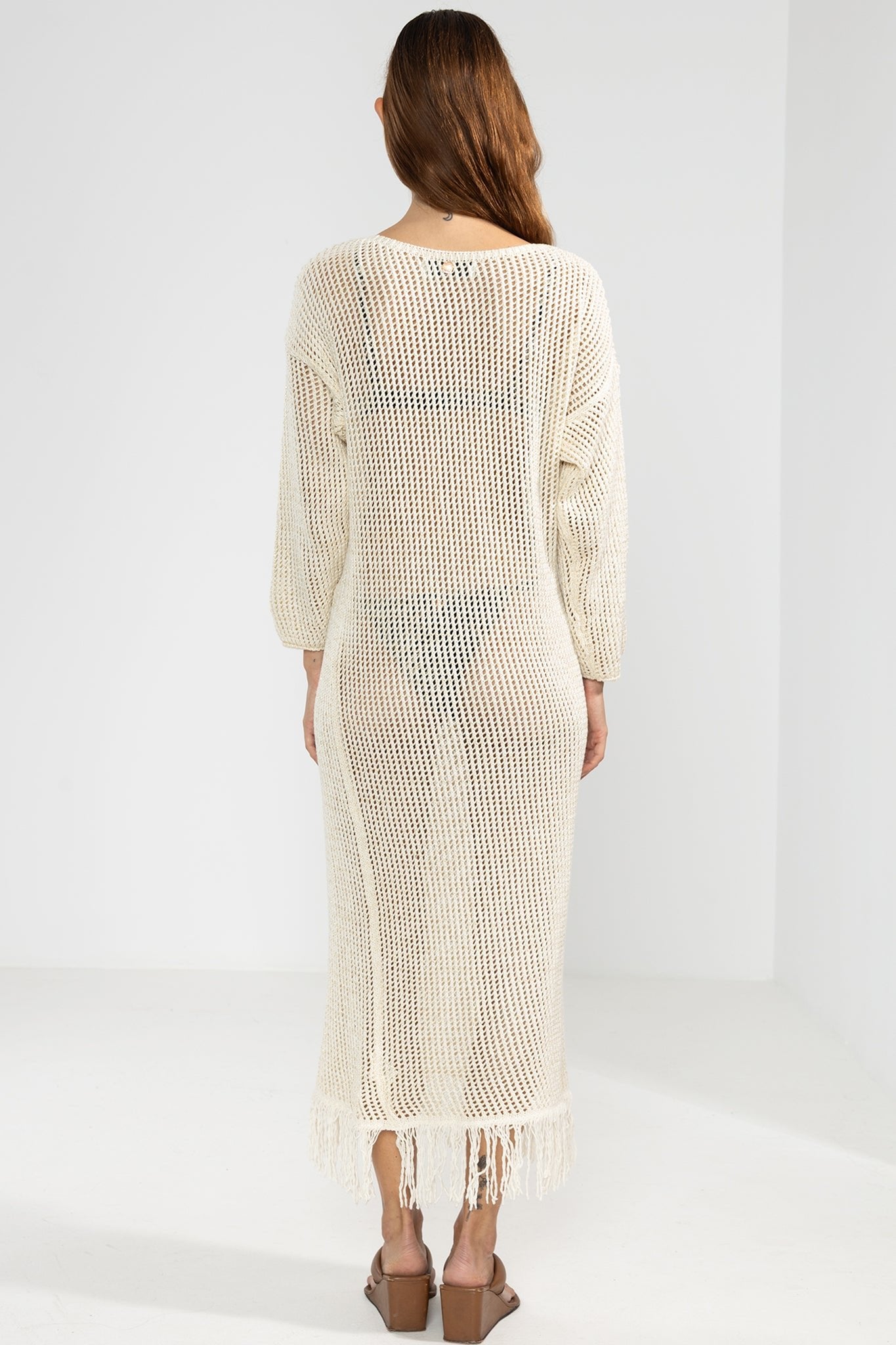 Vestido Fringes Cream - Polonio Uruguay