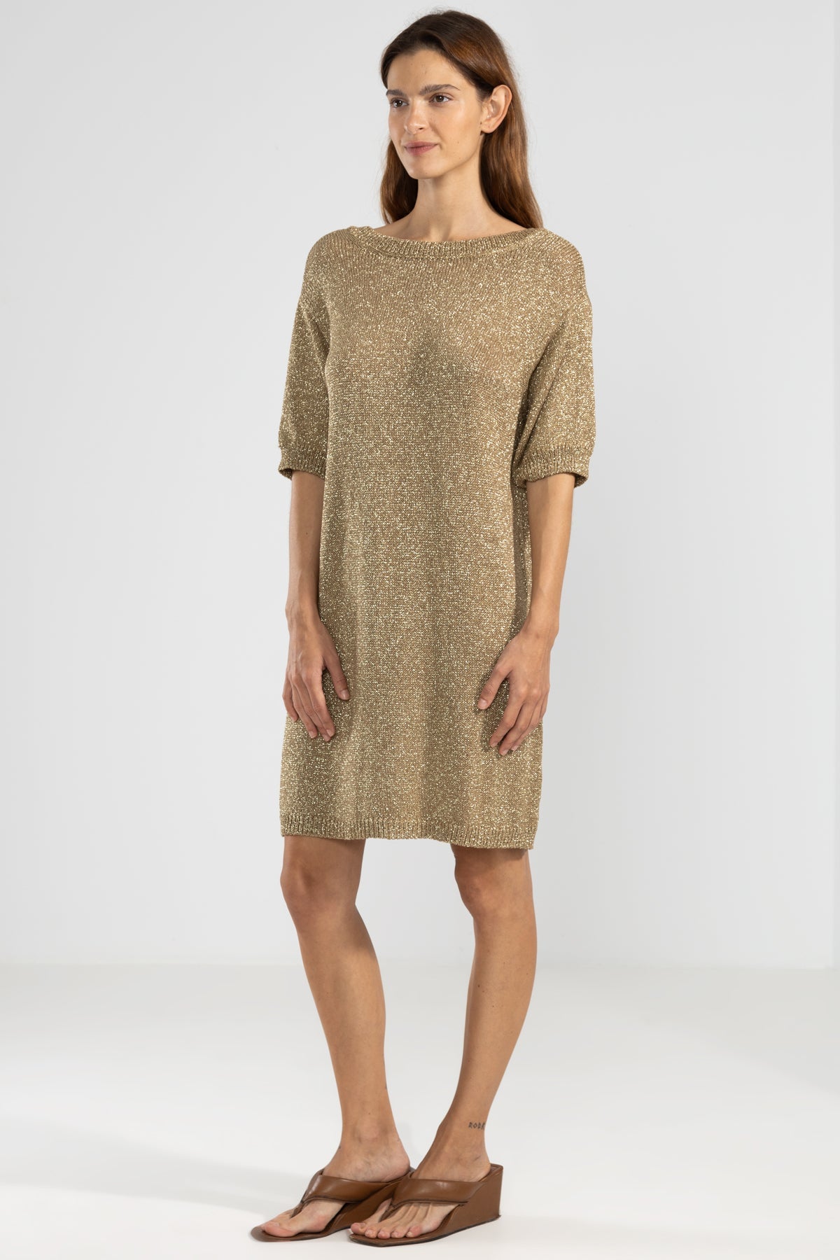 Vestido Tejido Lara Oro - Polonio Uruguay