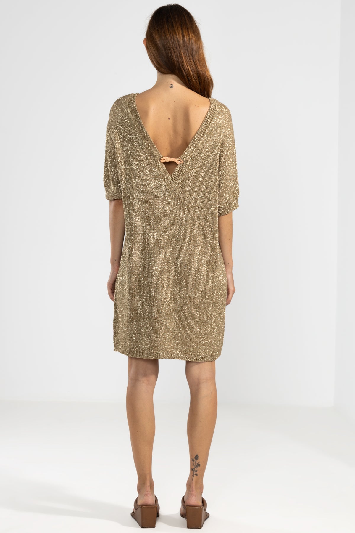 Vestido Tejido Lara Oro - Polonio Uruguay