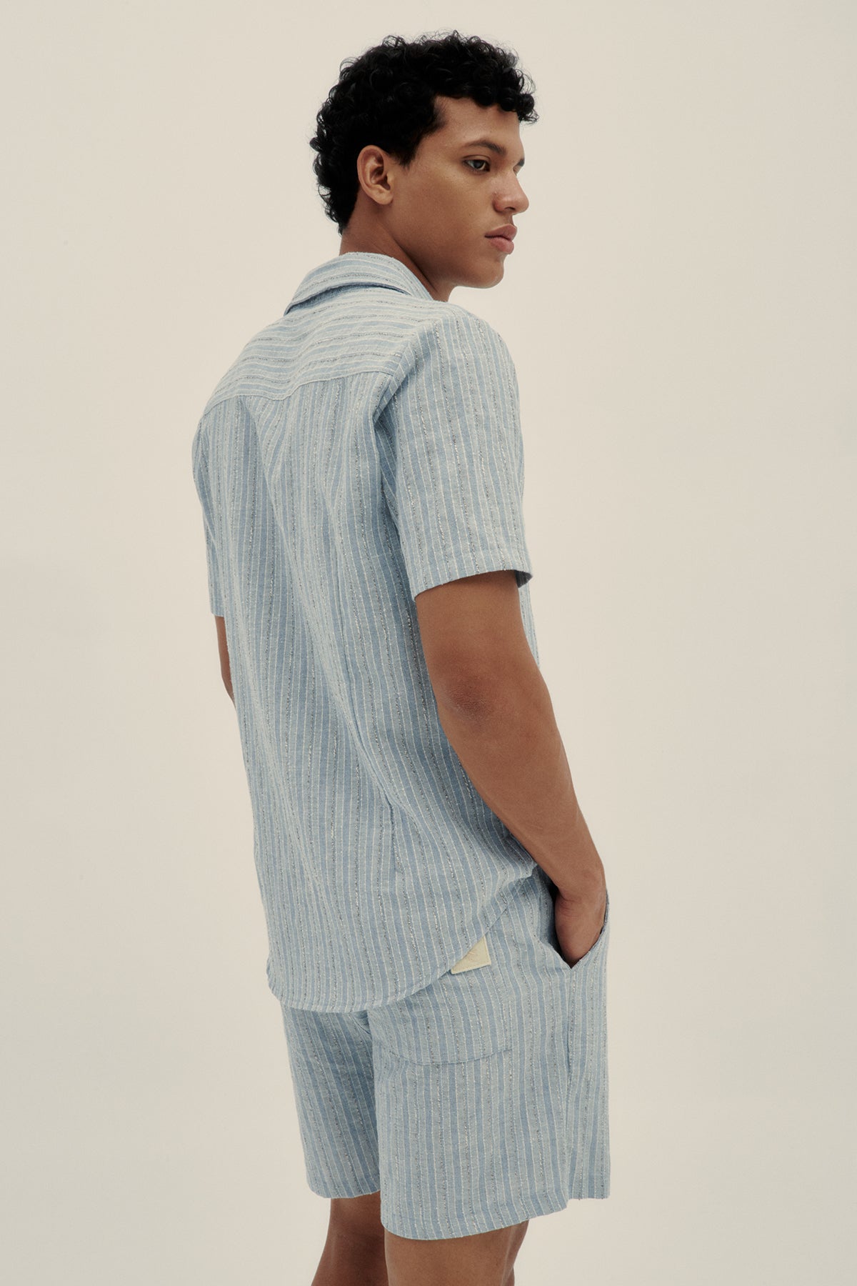 Camisa Manga Corta Tonal Azul - Polonio Uruguay