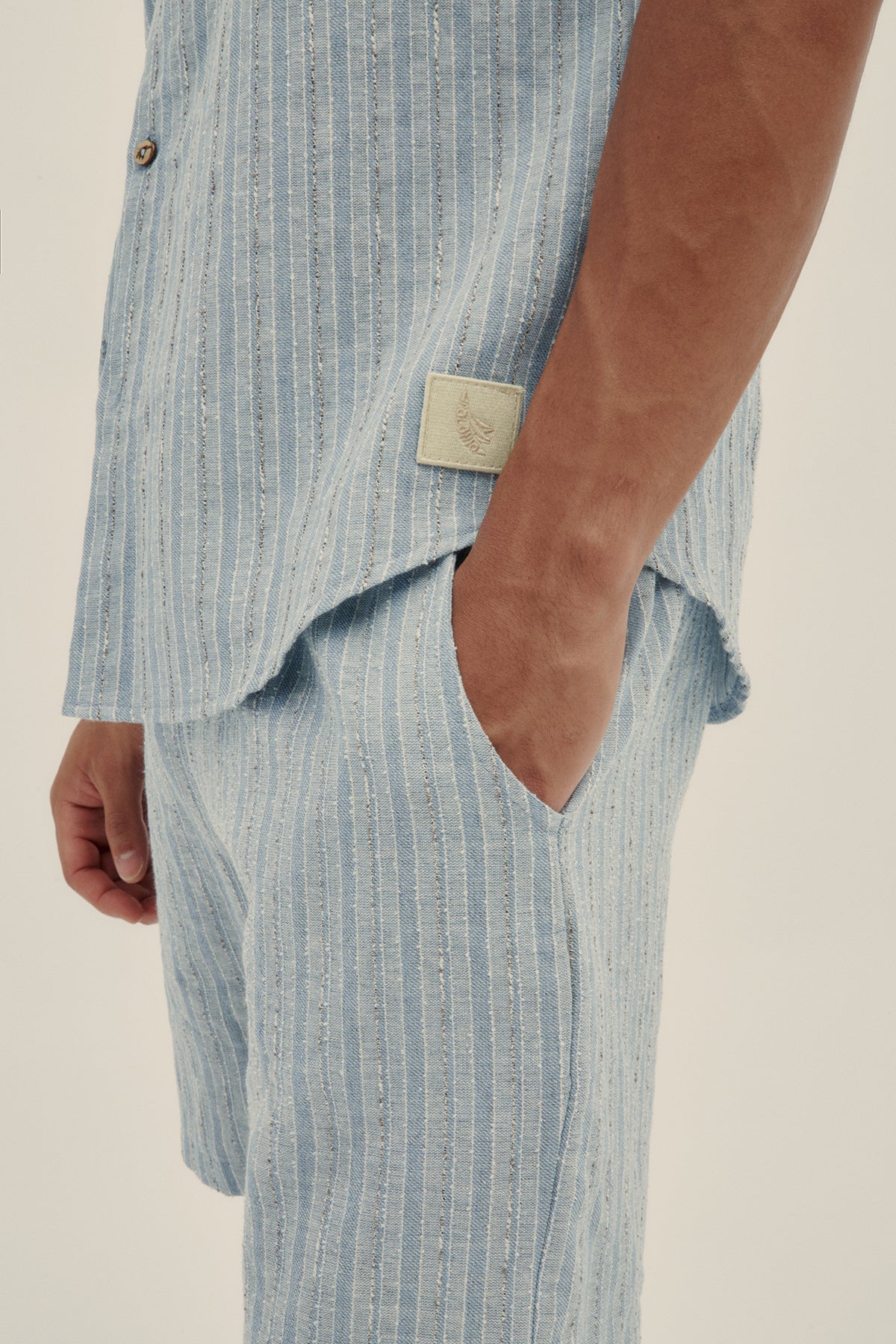 Camisa Manga Corta Tonal Azul - Polonio Uruguay