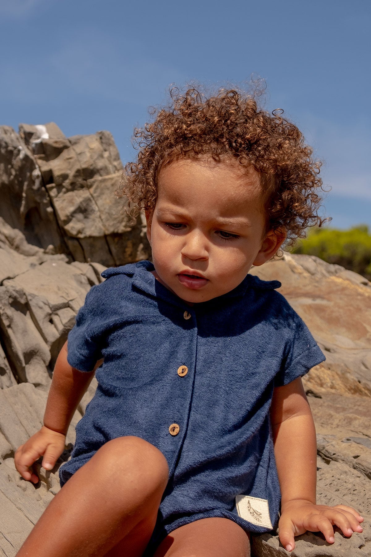 Navy Towel Kids Shirt - Polonio Uruguay